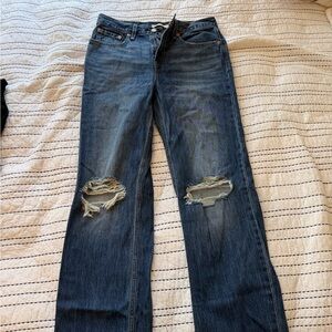 Levis Ripped Straight Leg Jeans - Blue